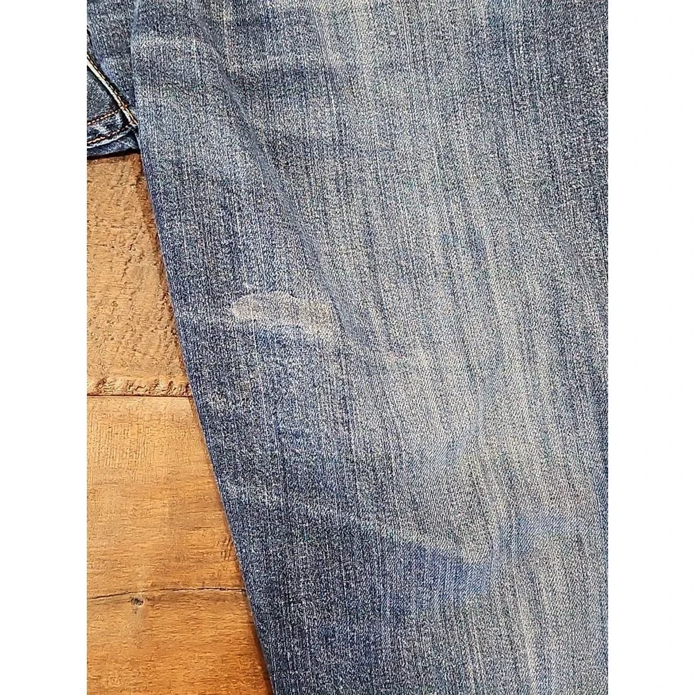 Levis Jeans Mens 38×32 Blue Denim Pants Faded 505 Straight Regular Stretch Work